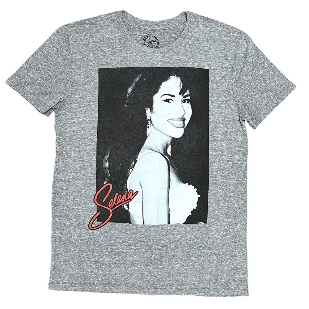 Official Selena Merchandise Selena Quintanilla Gray Graphic T-Shirt Size Medium